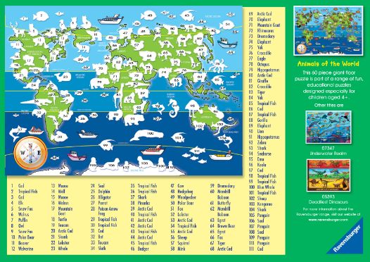 Animals Of The World Giant Floor Puzzle