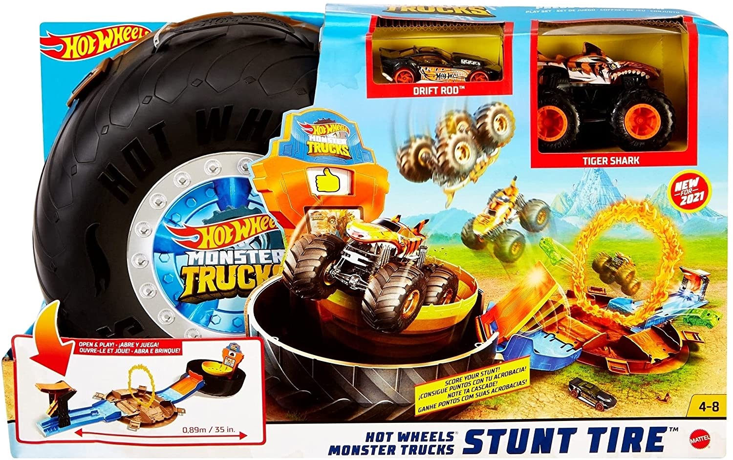Hot Wheels Monster Trucks Stunt Tire Vehicle Set