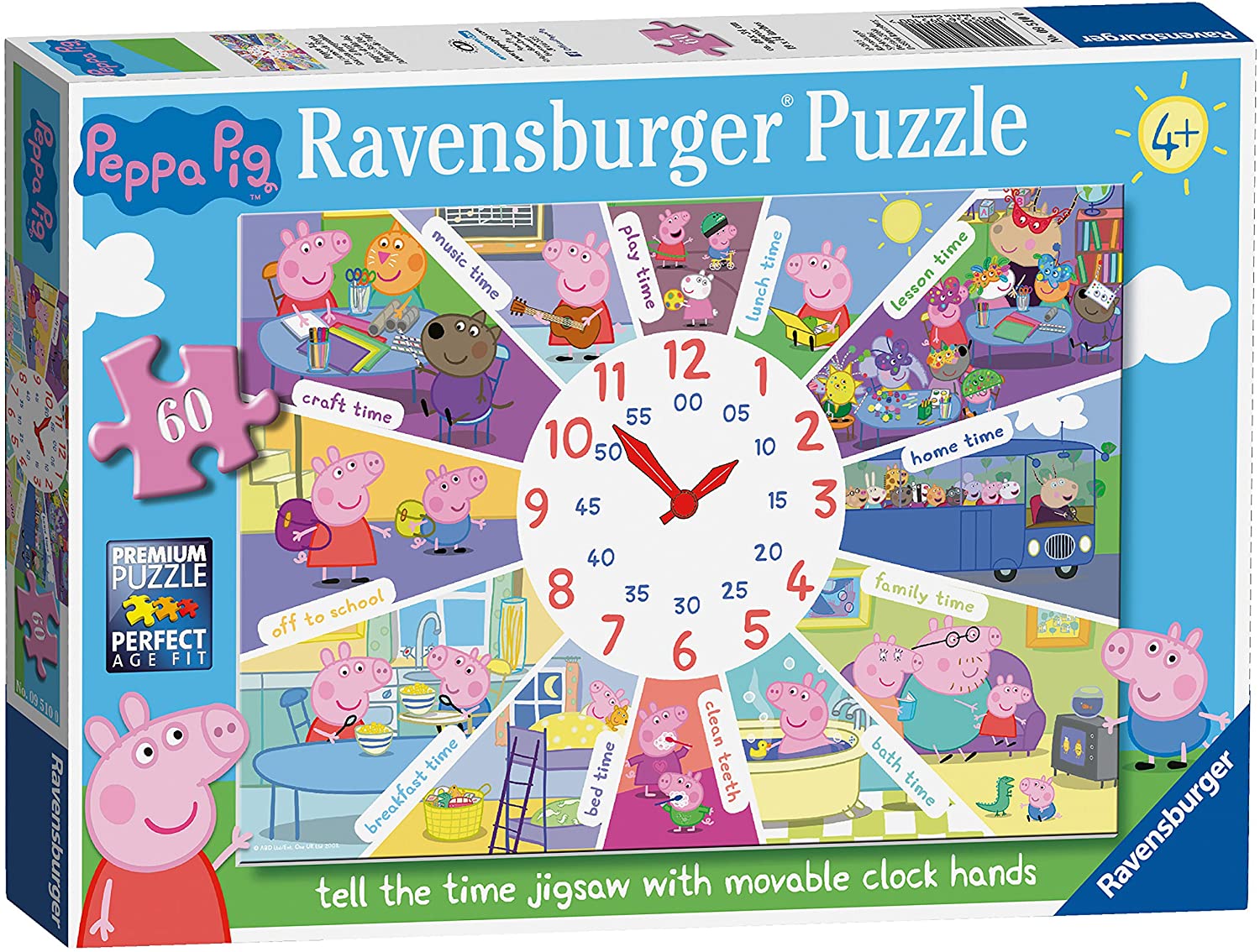 Ravensburger Peppa Pig Clock Puzzle 60 Piece